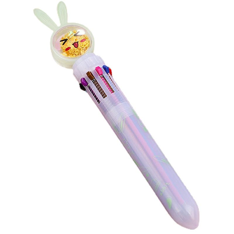 0.7Mm 10-In-1 Multicolor Ballpoint Pen 10 Colors Cute Cartoon Retractable Ballpoint Pens School Office Supply  |  Writing Instruments Writing Instruments Writing Instruments