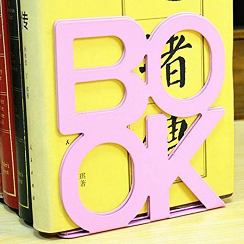 1 Pair Book Letter Metal Bookshelf Office Decoration Anti-Slip Bookends  |  Files & Folders Files & Folders Files & Folders