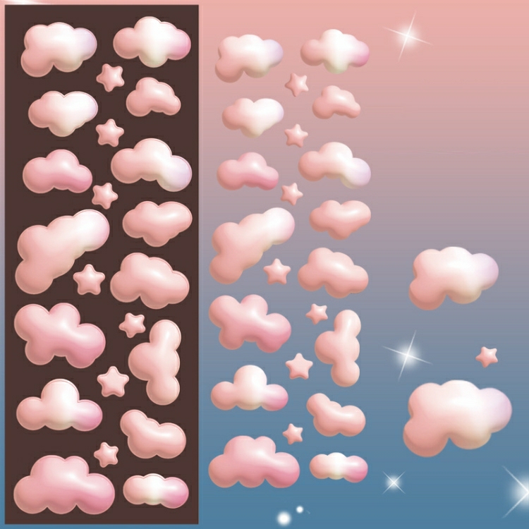 10 Pcs Color Cloud Fine Flash Laser Decoration Diary Hand Account Diy Sticker Pink  |  Tapes & Adhesives Tapes & Adhesives Blue Pink