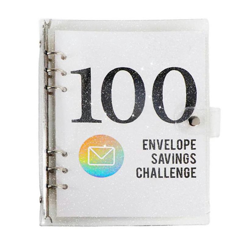 100 Envelope Challenges Books With Lasers Cover Save 5050 Dollars In 100 Days Moneys Box For Men Black White  |  Writing Material Writing Material Black White