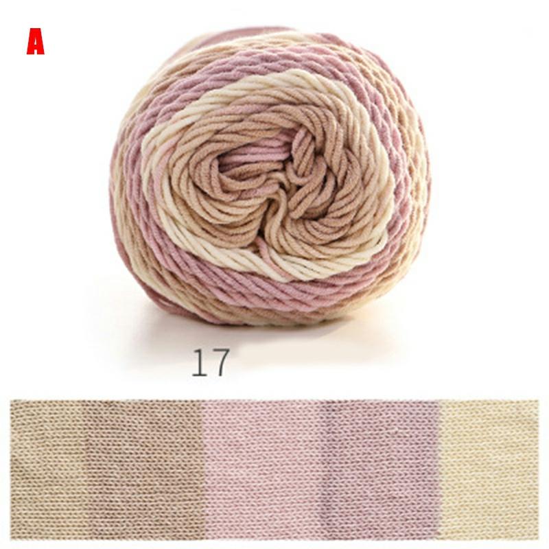 100G/Ball Rainbow Colorful Cotton Knitting Yarns 5 Strand Hand-Woven Thread For Thick Crochet Blanket Scarf Hat Sweater A  |  Art & Crafts Art & Crafts A