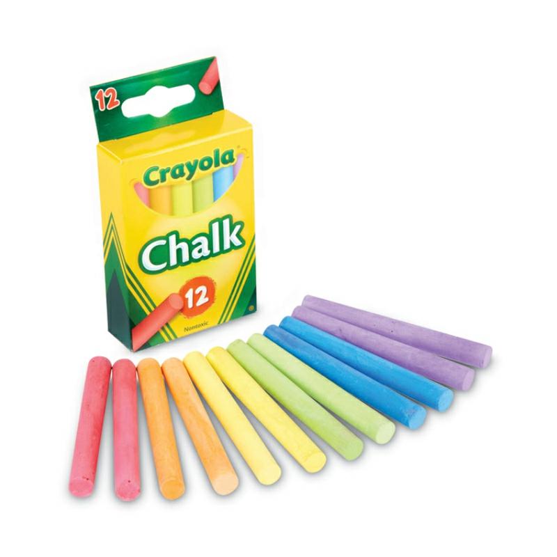 12 Anti Dust Chalks-Coloured  |  Writing Instruments Writing Instruments Writing Instruments