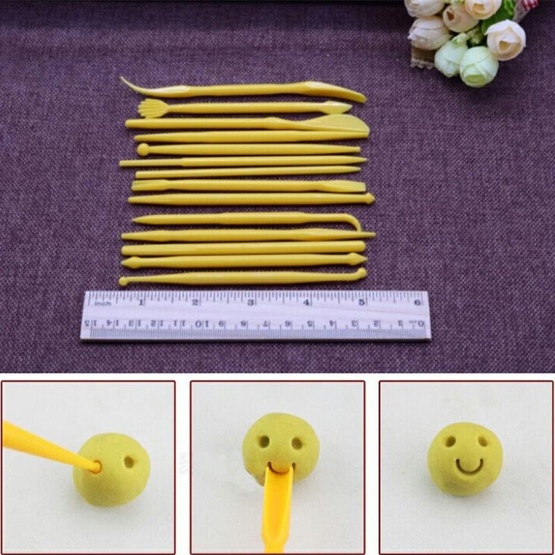 14Pcs Plastic Crafts Clay Modeling Tool For Shaping And Sculpting Yellow  |  Art & Crafts Art & Crafts Art & Crafts