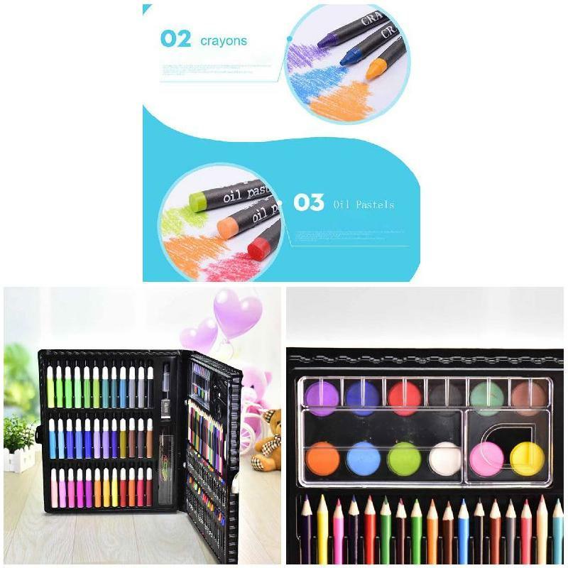 150 Pcs/Set Drawing Tool Kit With Box Painting Brush Art Marker Water Color Pen Crayon Kids Gift  |  Art & Crafts Art & Crafts Art & Crafts