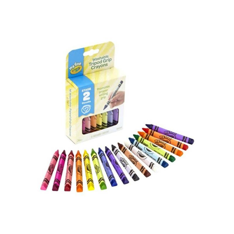 16 Piecess My First Washable Tripod Grip Crayons  Multicolor  |  Writing Instruments Writing Instruments Writing Instruments