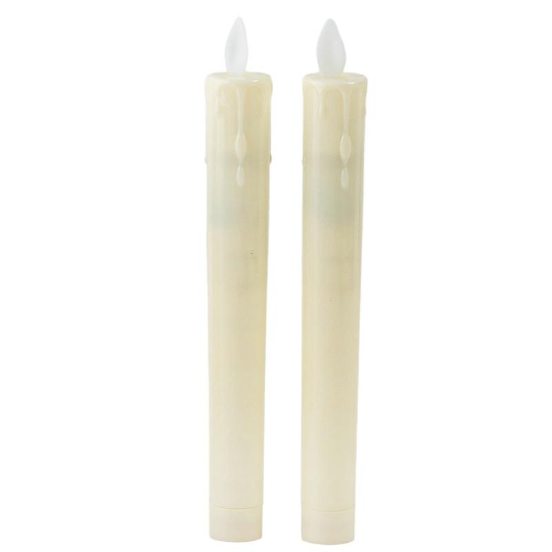 2 Pcs Flameless Candle Light Simulation Melting Taper Wax Always On Led Candle Ornament For Wedding Party Festival New  |  Art & Crafts Art & Crafts Art & Crafts