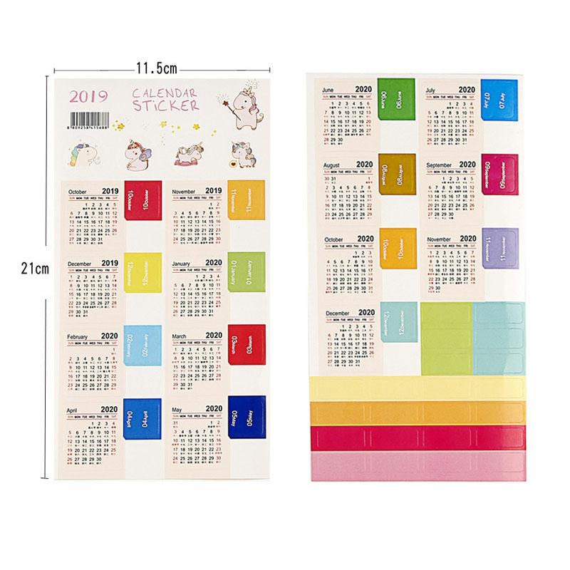 2020 To 2021 Year Calendar Index Sticker Diary Handbook Classification Labels White  |  Writing Material Writing Material Blue