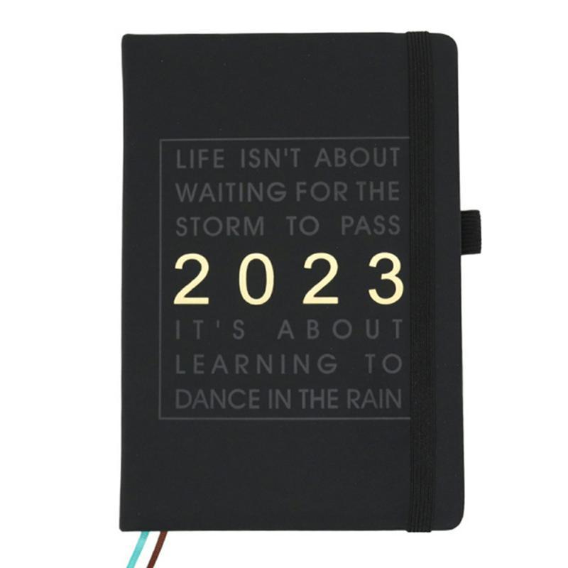 2023-2024 Weekly And Month Planner Portable Writable A5 Schedule Notebook For Student Black  |  Writing Material Writing Material Black