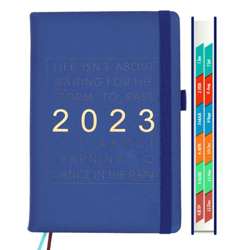 2023-2024 Weekly And Month Planner Portable Writable A5 Schedule Notebook For Student Dark Blue  |  Writing Material Writing Material Black