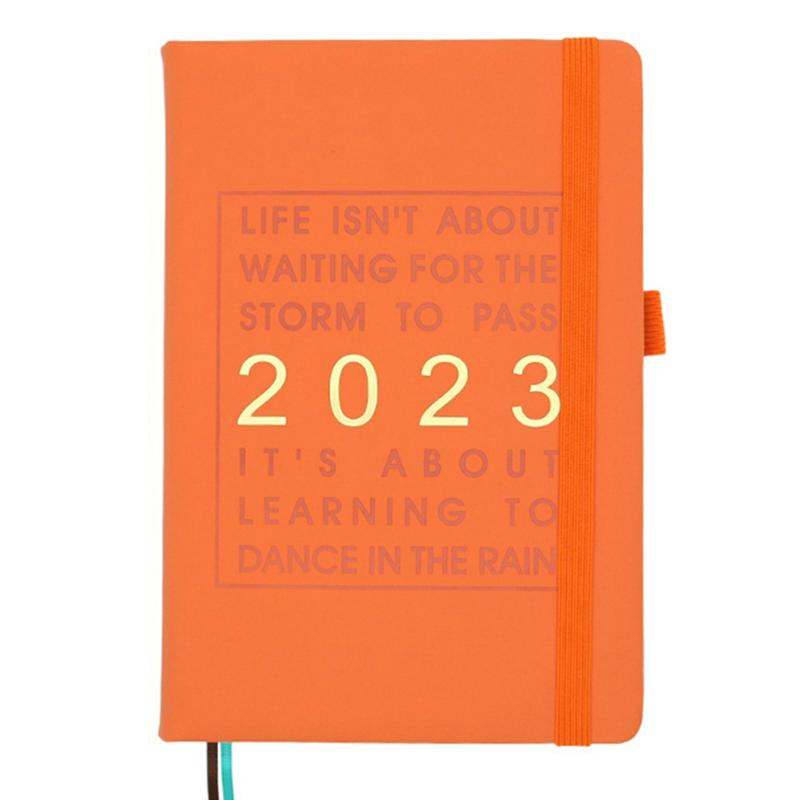 2023-2024 Weekly And Month Planner Portable Writable A5 Schedule Notebook For Student Orange  |  Writing Material Writing Material Black