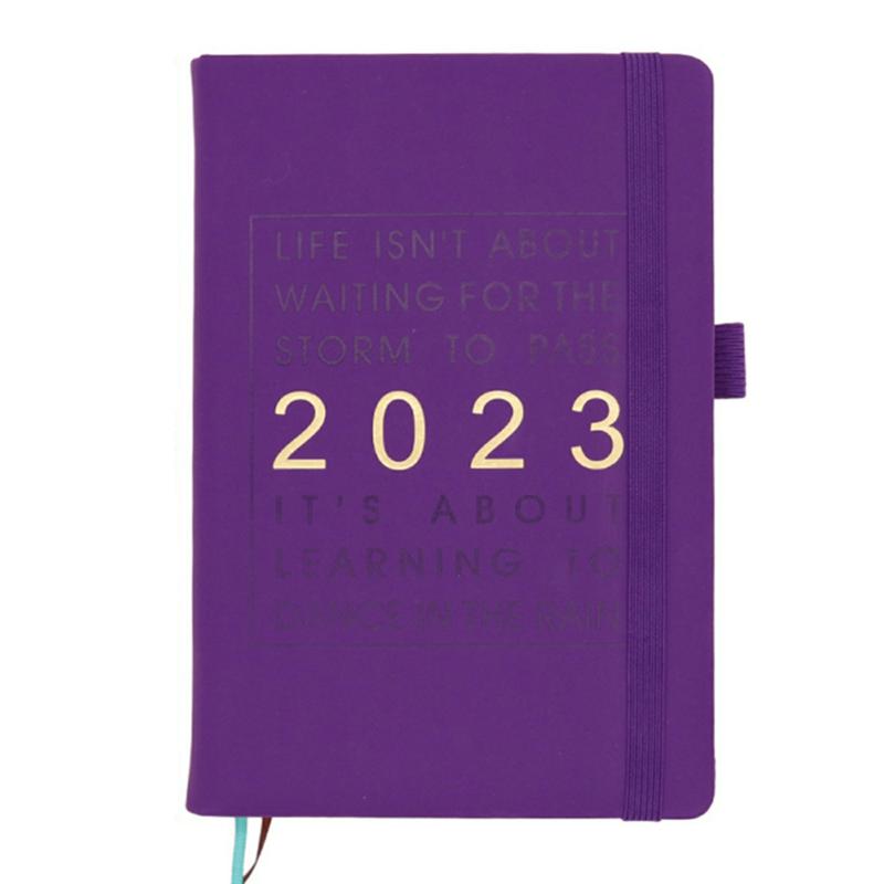 2023-2024 Weekly And Month Planner Portable Writable A5 Schedule Notebook For Student Purple  |  Writing Material Writing Material Black