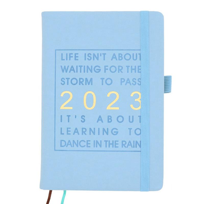 2023-2024 Weekly And Month Planner Portable Writable A5 Schedule Notebook For Student Sky Blue  |  Writing Material Writing Material Black