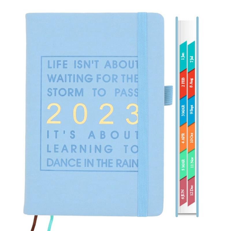 2023-2024 Weekly And Month Planner Portable Writable A5 Schedule Notebook For Student Sky Blue  |  Writing Material Writing Material Black