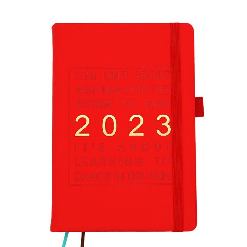 2023 Weekly & Month Planner 12 Months (January 2023 – December 2023) Notebook Portable Schedule Notebook Red  |  Writing Material Writing Material Black