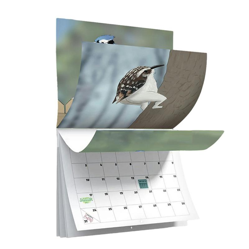 2024 Extremely Accurates Birds Wall Hanging Calendar 12 Months Calendar Planner Gift For Friends Family  |  Writing Material Writing Material Writing Material