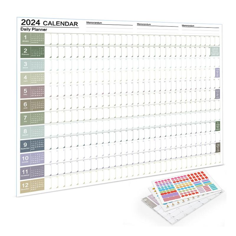 2024 Full Year Wall Calendar Planner Home Modern Calendar Decoration For Home Bedroom Study B,1Pcs  |  Writing Material Writing Material 1PCS