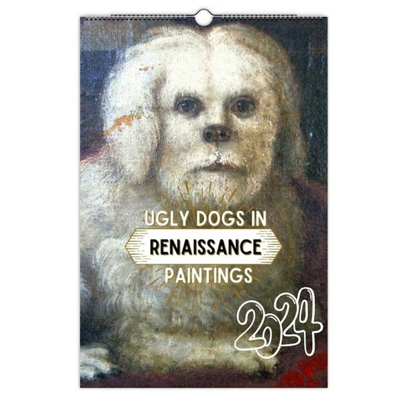 2024 Ugly Dog Hangable Wall Calendar Monthlys Viewing Calendar For Home Study Office  |  Writing Material Writing Material Writing Material