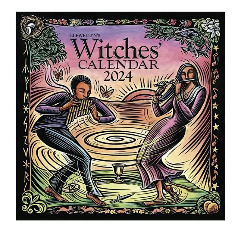 2024 Witches Pattern Calendar Personalized Stylish Indoors Calendar For Living Room  |  Writing Material Writing Material Writing Material