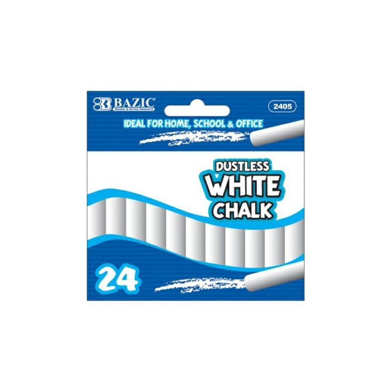 24 Pieces Dustless White Chalk White  |  Writing Instruments Writing Instruments Writing Instruments