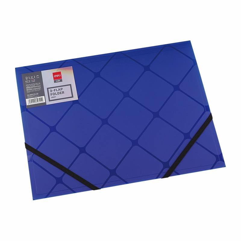 3 Flap Elastic Folder A4 E39621 Blue  |  Files & Folders Files & Folders Files & Folders