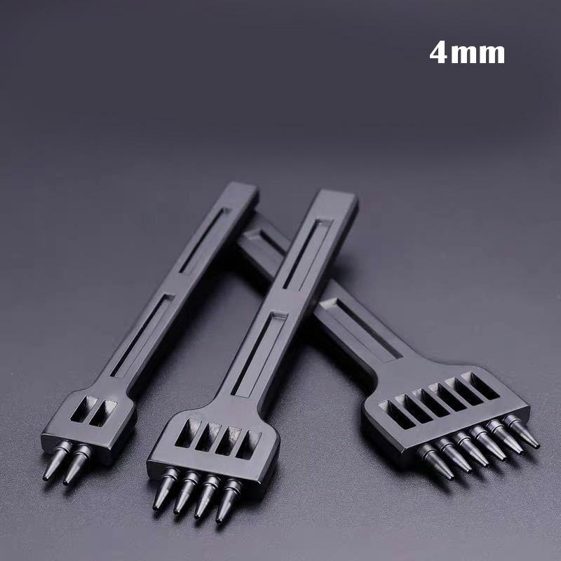 3 Pcs Leather Hole Punch Tool 4/5/6 Mm Eyelet Maker Set 2/4/6 Round Row Alloy Steel Pitch Puncher For Diy Crafts 4Mm Set  |  Art & Crafts Art & Crafts 4mm Set