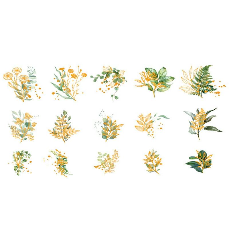 30 Pcs Watercolor Scrapbooking Sticker Pack Simulation Flowers Plant Transparent Decal Collection For Diy Album Diary A  |  General Supplies General Supplies A