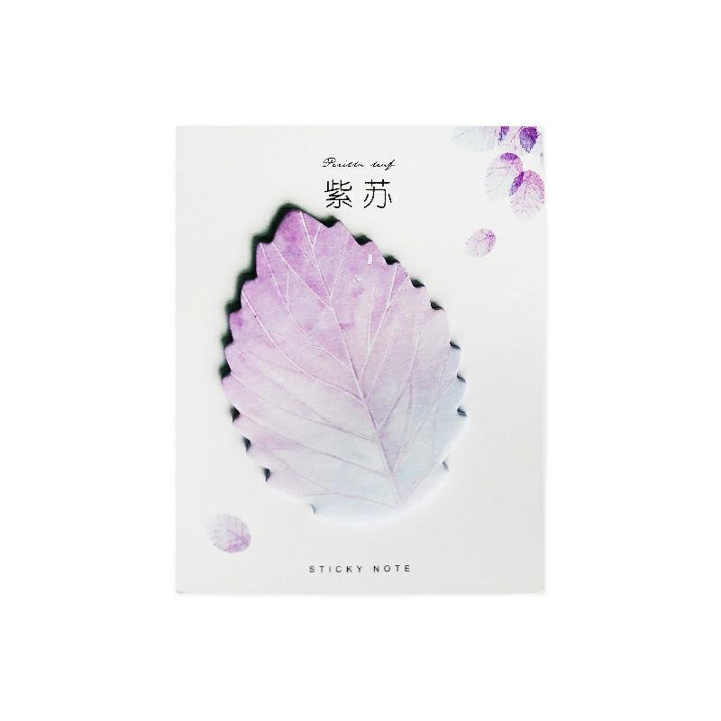 30 Sheets Leaves Adhesive Notes Simulation Design Memo Pad Watercolor A  |  Writing Material Writing Material A