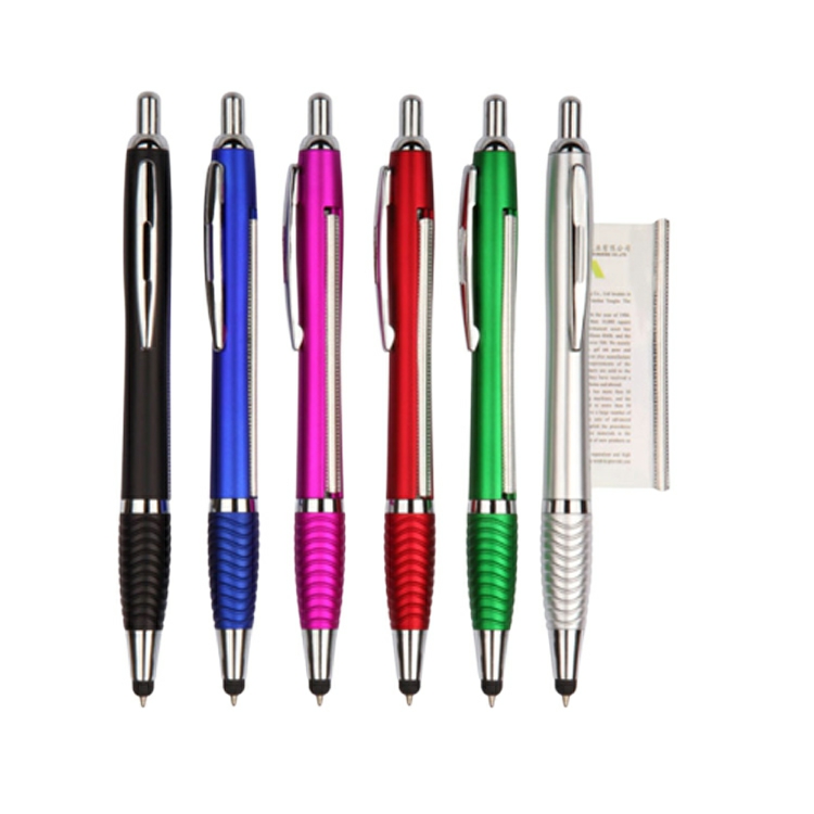 3In1 Promotional Pen Custom  Pull Out Banner Ball Pen Stylus Ballpoint Pen Purple  |  Writing Instruments Writing Instruments Black