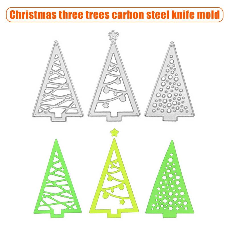 3Pcs Metal Christmas Tree Cutting Dies Cut Stencils For Crafts Scrapbooking Embossing Album Paper Card New  |  Art & Crafts Art & Crafts Art & Crafts