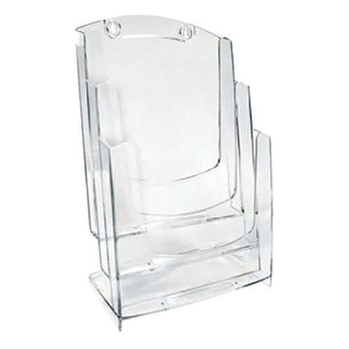 4-Compartment Literature Display Brochure Holder Clear A4 Size 70A64  |  Desk Supplies Desk Supplies Desk Supplies