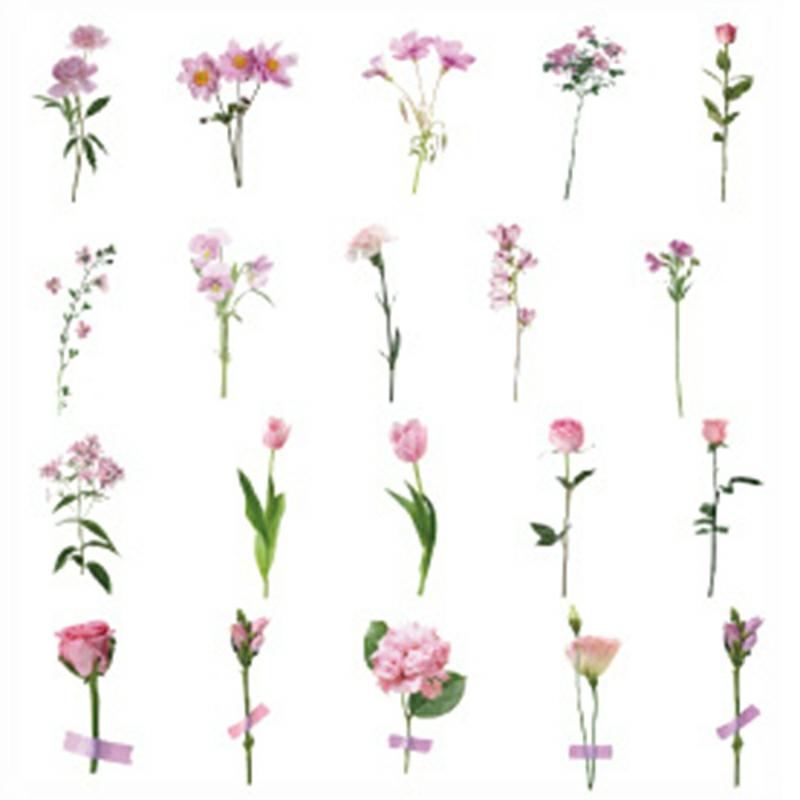 40 Pcs Simulation Flowers Scrapbooking Sticker Pack Plants Series Transparent Decal Collection For Diy Album Diary New  |  Writing Material Writing Material Writing Material