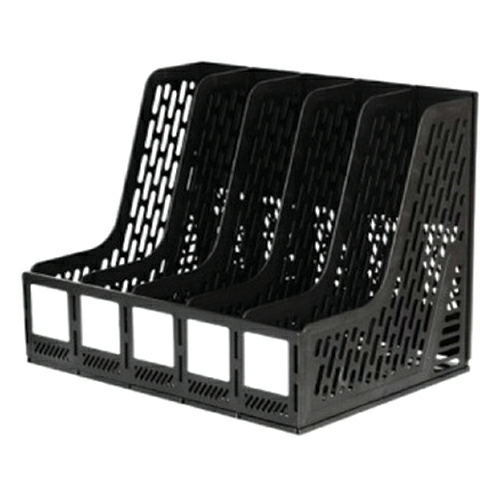 5 Column Magazine Holder Black 9838  |  Desk Supplies Desk Supplies Desk Supplies