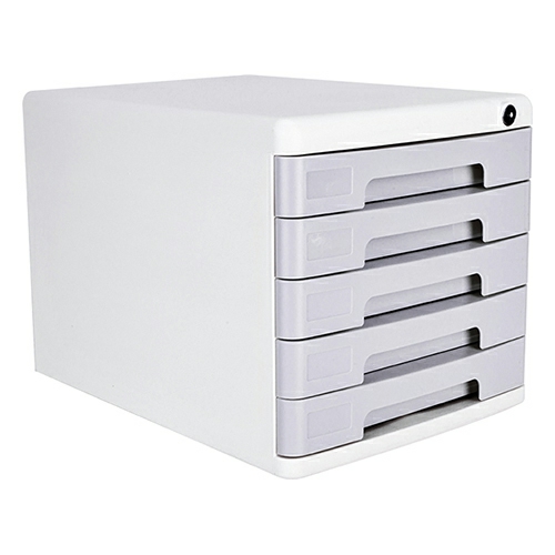 5-Drawer Desktop File Cabinet White 9779  |  Desk Supplies Desk Supplies Desk Supplies