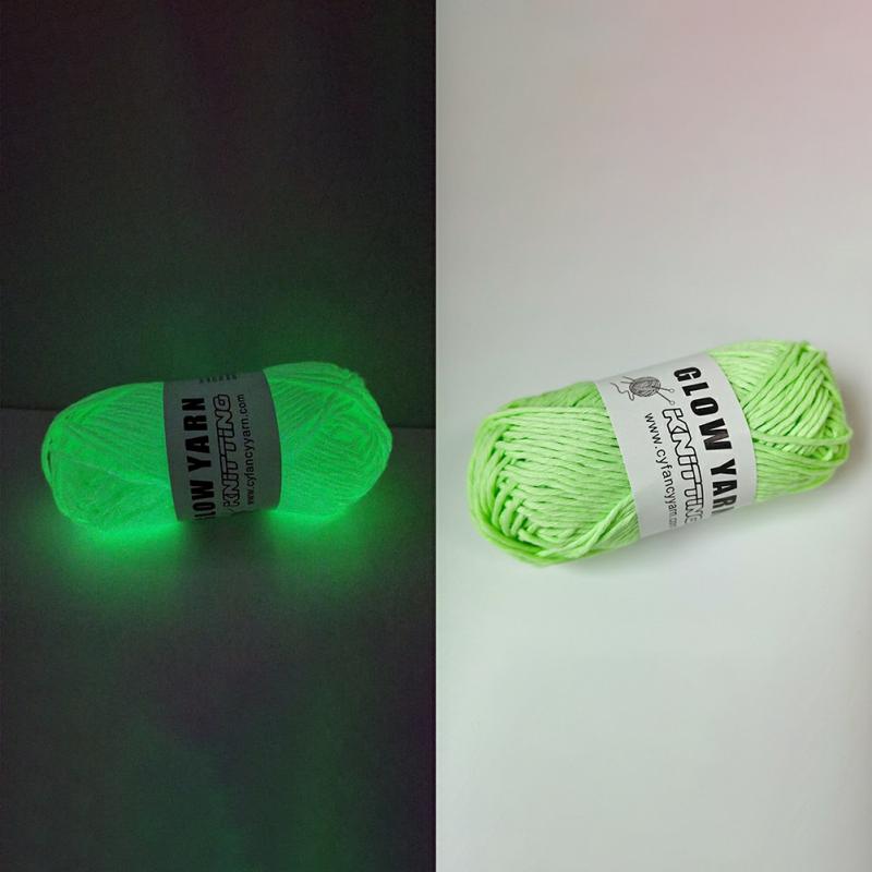 50G/Ball Funny Knitting Emitting Yarn Hand Knitting Colorful Glowing Yarn Diy Keychain Knitting Accessories 4 Yellow  |  Art & Crafts Art & Crafts 3 Green