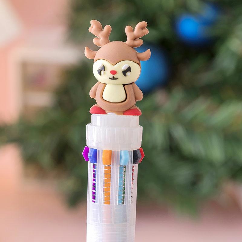 6/10 Color Cute Cartoon Christmas Ballpoint Pen Oil Pen For Student Multi Color 0.5Mm For Handwriting 10 Color,Reindeer  |  Writing Instruments Writing Instruments 10 Color