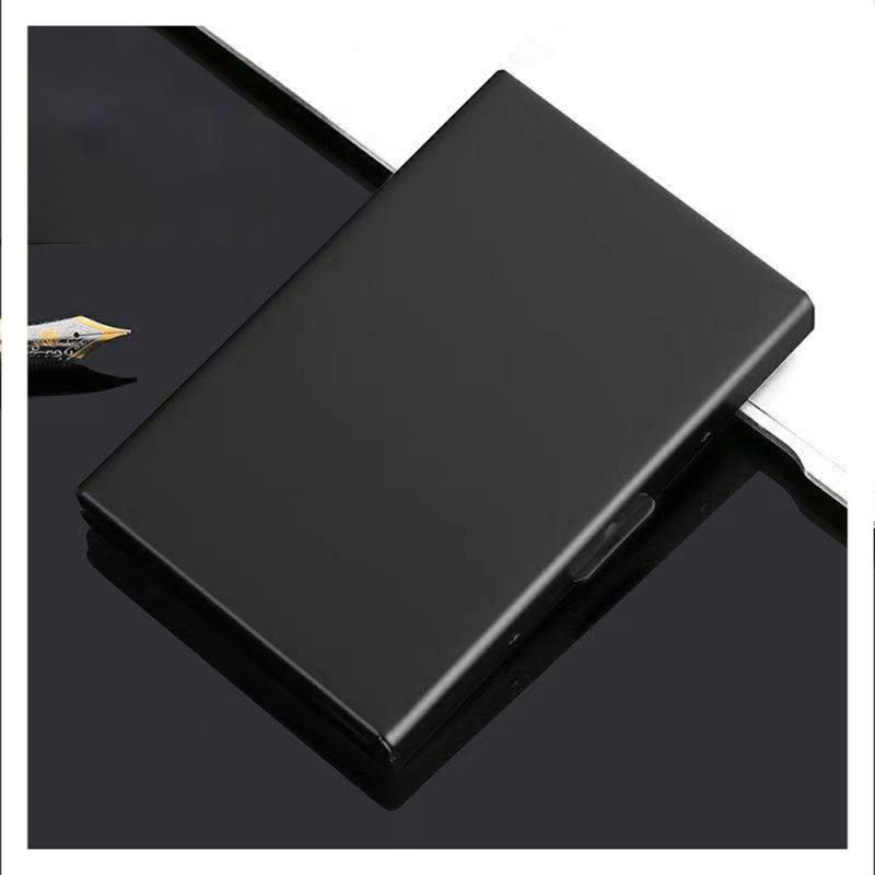 6/8/10 Cards Stainless Steel Credit Card Case Portable Anti-Theft Card Sleeve For Travel Work Business 10 Card Slots,Black  |  Desk Supplies Desk Supplies Black