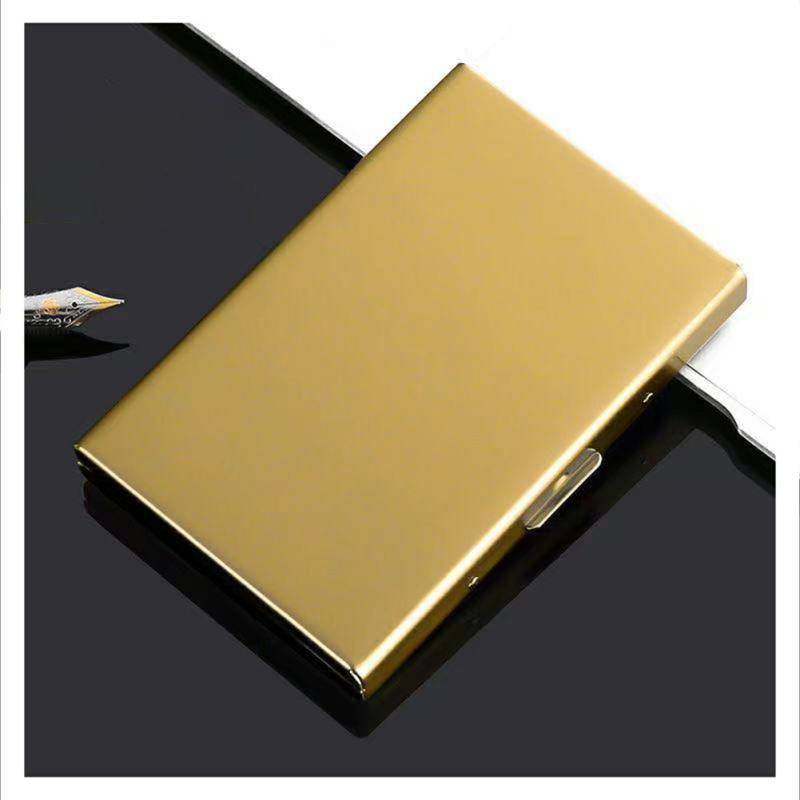 6/8/10 Cards Stainless Steel Credit Card Case Portable Anti-Theft Card Sleeve For Travel Work Business 10 Card Slots,Gold  |  Desk Supplies Desk Supplies Black