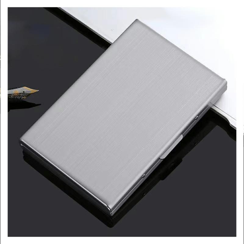 6/8/10 Cards Stainless Steel Credit Card Case Portable Anti-Theft Card Sleeve For Travel Work Business 10 Card Slots,Silver  |  Desk Supplies Desk Supplies Black