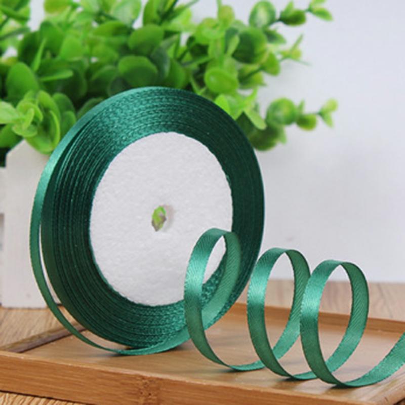 6Mm Silks Satin Ribbons 20 Colors Cake Gift Wrapping Ribbon Christmas Bows Crafts Gifts Party Wedding Decoration Dark Green  |  Art & Crafts Art & Crafts Art & Crafts