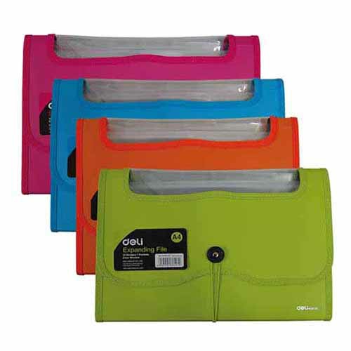 7 Pockets 6 Dividers Clear Window Expanding File W38127  |  Files & Folders Files & Folders Files & Folders