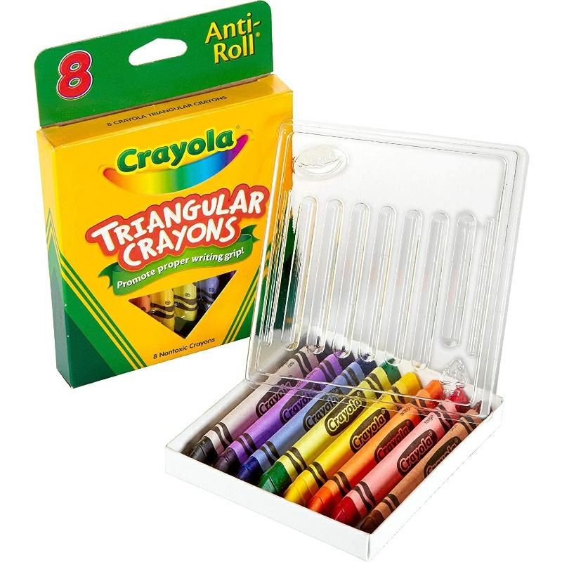 – 8 Ct. Anti-Roll Triangular Crayons  |  Writing Instruments Writing Instruments Writing Instruments