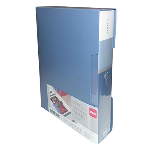 80 Pockets Economical Display Book With Case Blue  |  Files & Folders Files & Folders Files & Folders