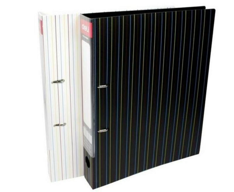 A4 2D Ring Binder 36 Mm Stripe File Black And White  |  Files & Folders Files & Folders Files & Folders