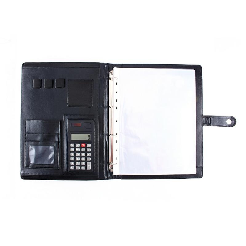 A4 Conference Folder Portfolio Ring Binder Organiser Calculator Leather Us Stock  |  Files & Folders Files & Folders Files & Folders