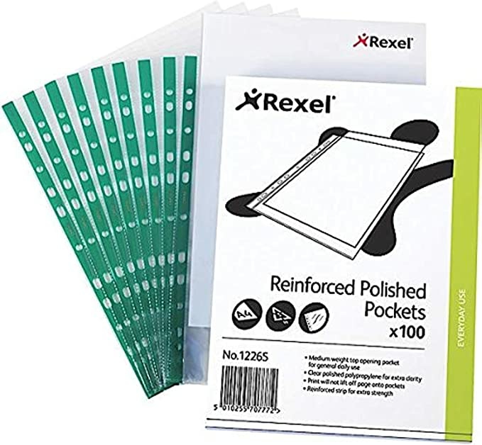 A4 Size Ckp Pocket Reinforced Sheet Green And Clear 100 Pieces  |  Files & Folders Files & Folders Files & Folders