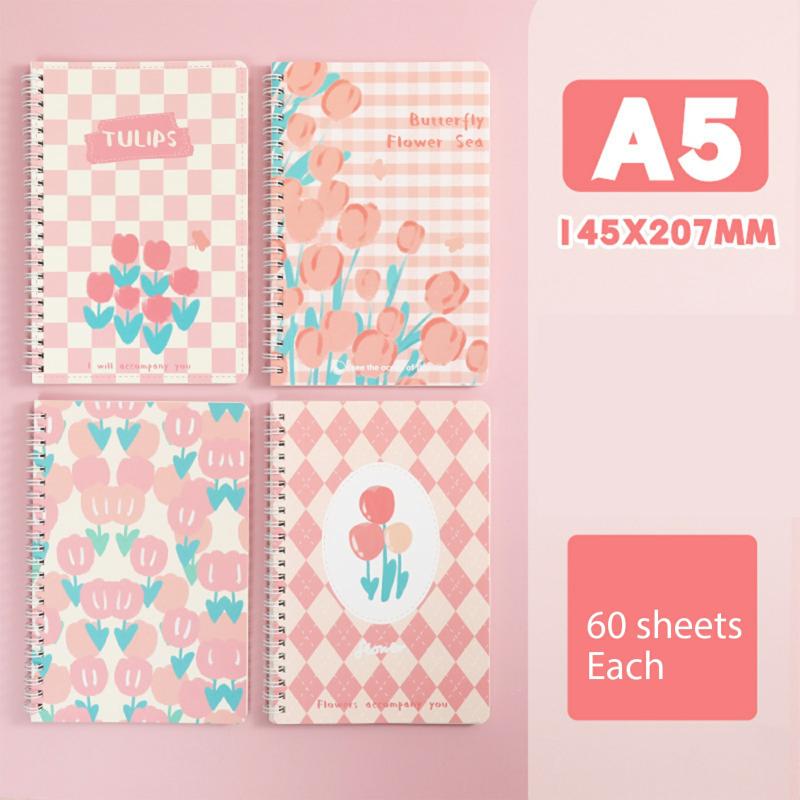 A5 Coils Notebook Cute Cartoon Loose-Leaf Notebook Multipurpose Journal Books A  |  Writing Material Writing Material A