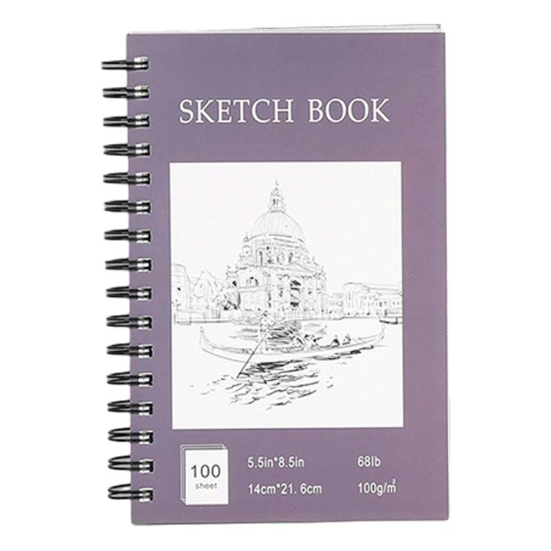 Art Students Coils Sketch Book Smudge-Proof High-Definition Sketch Notebook For Outdoors Grey,140216  |  Writing Material Writing Material 140*216