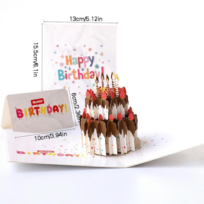 Birthday Card Birthday Cake Greeting Card With Pop Up Decor 3D Cartoon Paper Card Gift For Family Friend New  |  Art & Crafts Art & Crafts Art & Crafts