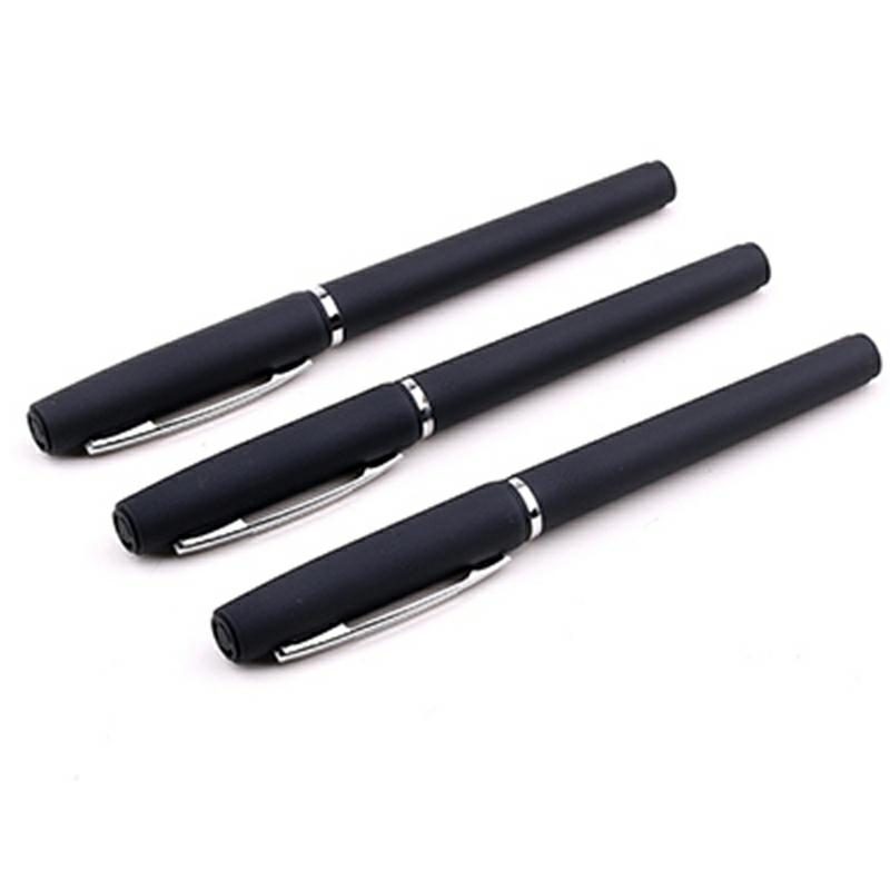 Black Advertising Promotional Neutral Pen With Custom Logo Metal Clip Water Gel Ink Pen 0.5Mm Black  |  Writing Instruments Writing Instruments Black