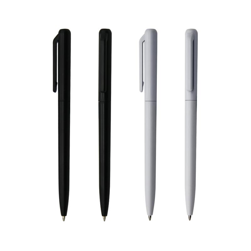 Black And White Simple Style Twist Action Slim Plastic Ballpoint Pen Black Or White  |  Writing Instruments Writing Instruments black or white